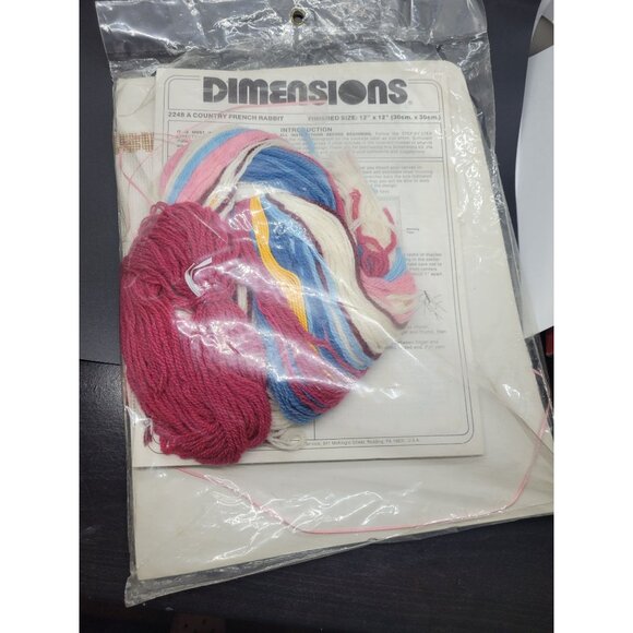VTG Dimensions Country French Rabbit Longstitch Kit 12"x12 Pillow/Wall Hanging - Picture 2 of 3